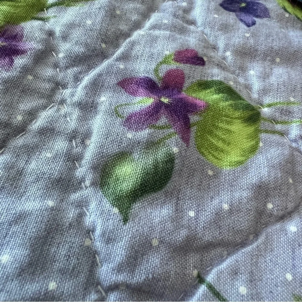 72”x88” Twin Size Handmade Patchwork Cotton Quilt. Simple Shabby Chic.